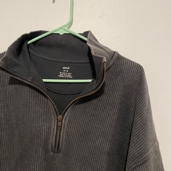 Nwt Aerie Good Vibes Corded Quarter Zip 
